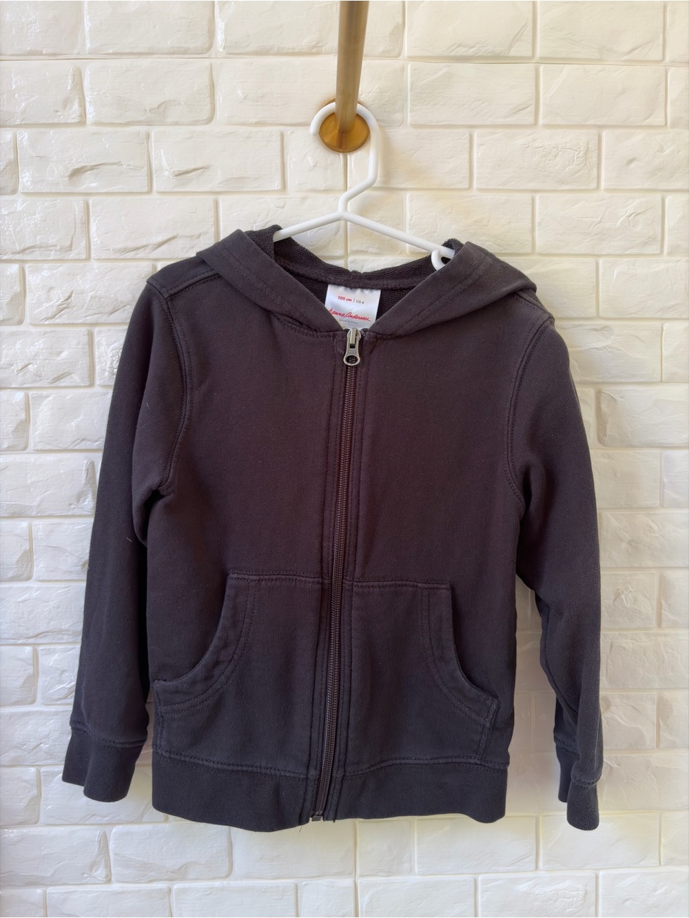 Hanna Andersson Kids Zip Hoodie - Dark Charcoal